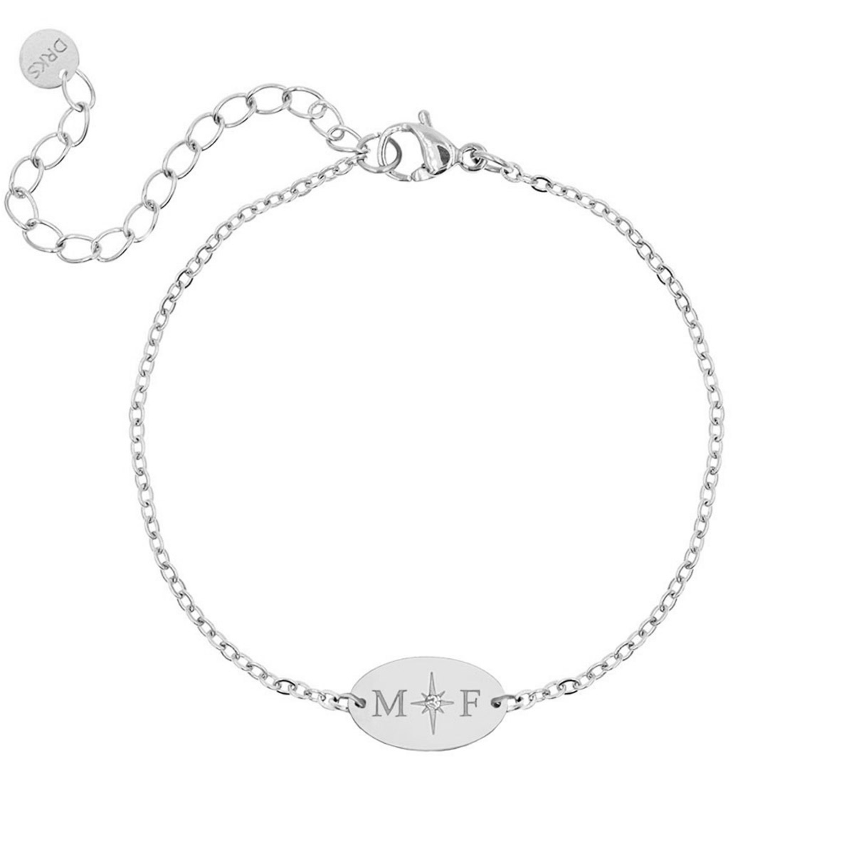 Armband 2 initialen ovaal