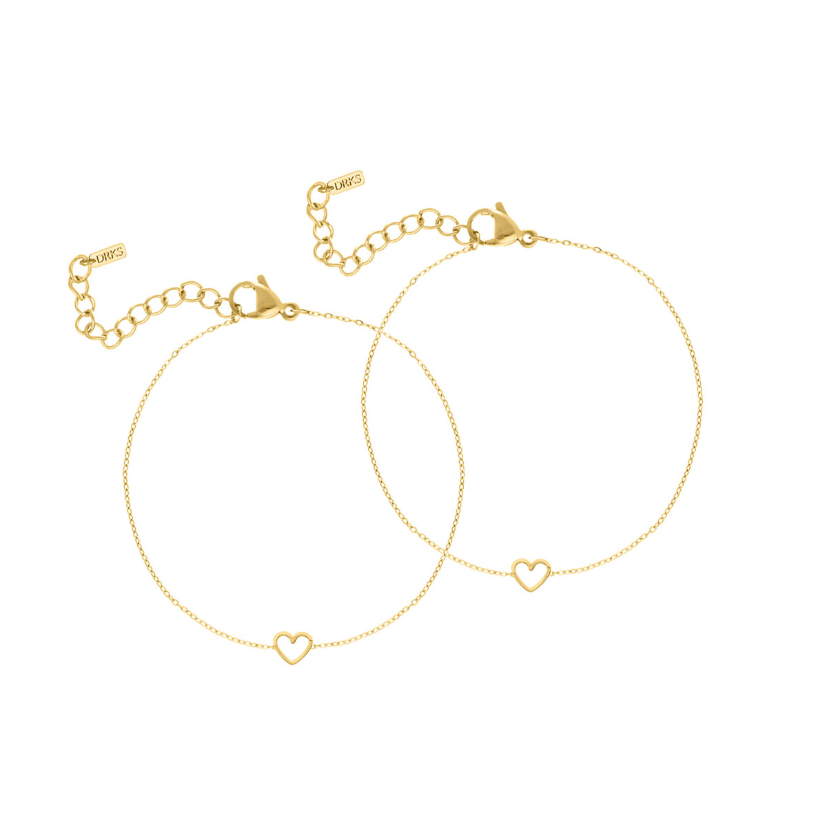 Moeder & dochter armband minimal heart goudkleurig