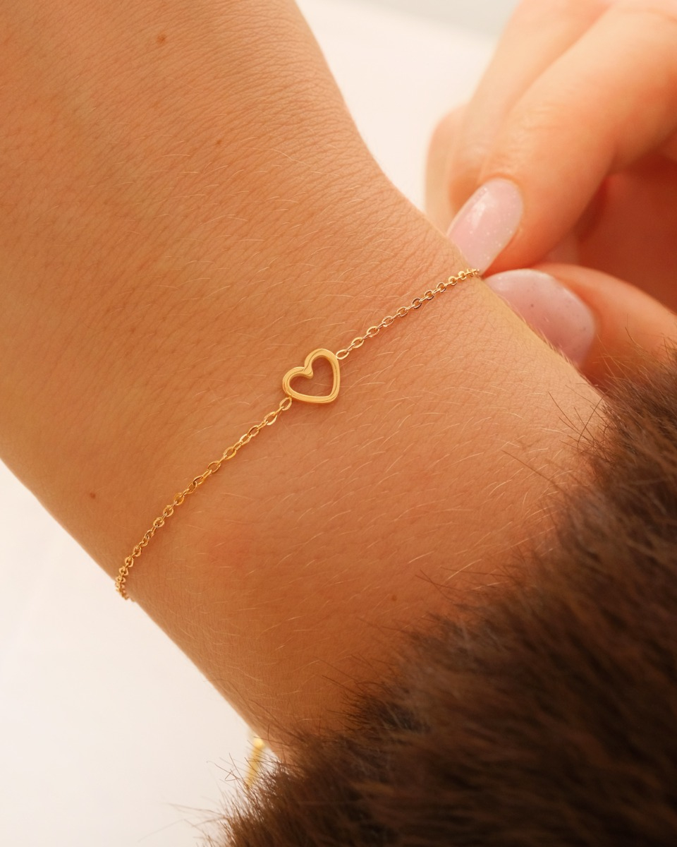 Gouden armband met 1 hartje