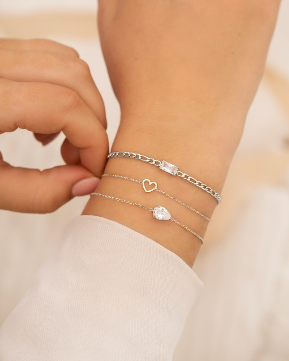 Moeder & dochter armband minimal heart