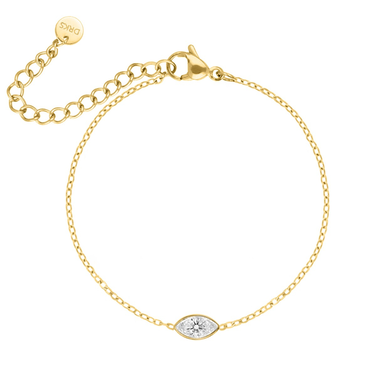 Armband met druppel steentje goudkleurig