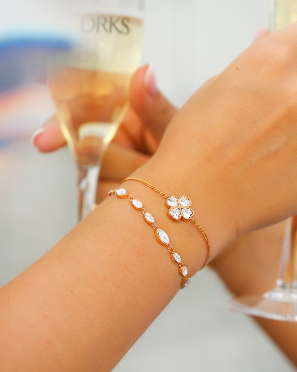 Armbanden met steentjes goud