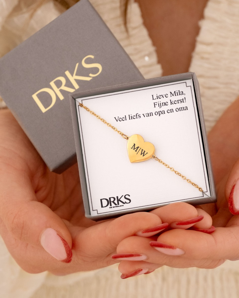 Gouden graveerbare armband in doosje