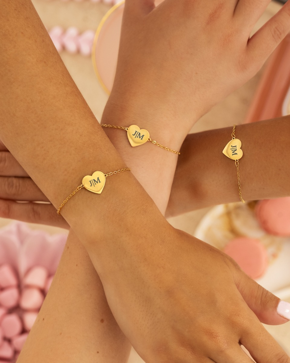 Gouden hartjes armbanden moeder & dochter