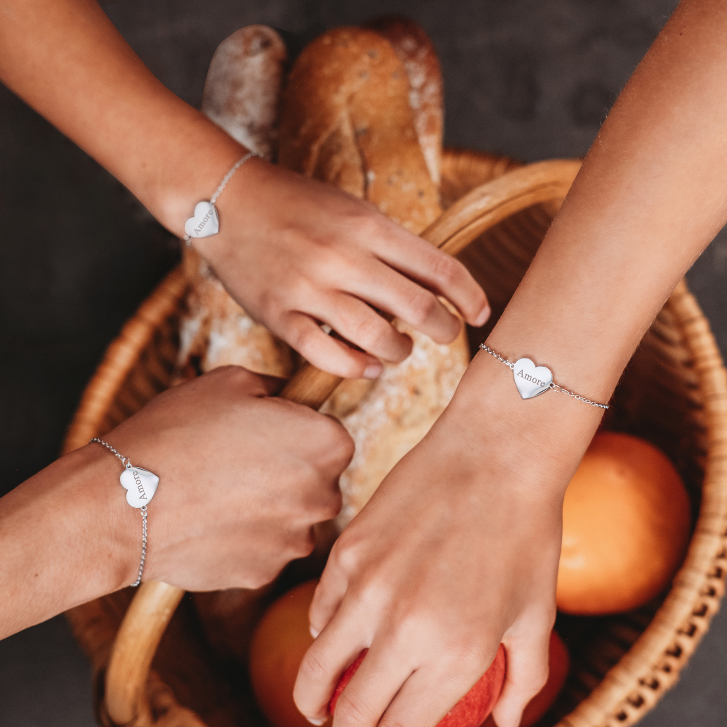 Graveerbare Moeder & dochter armband love