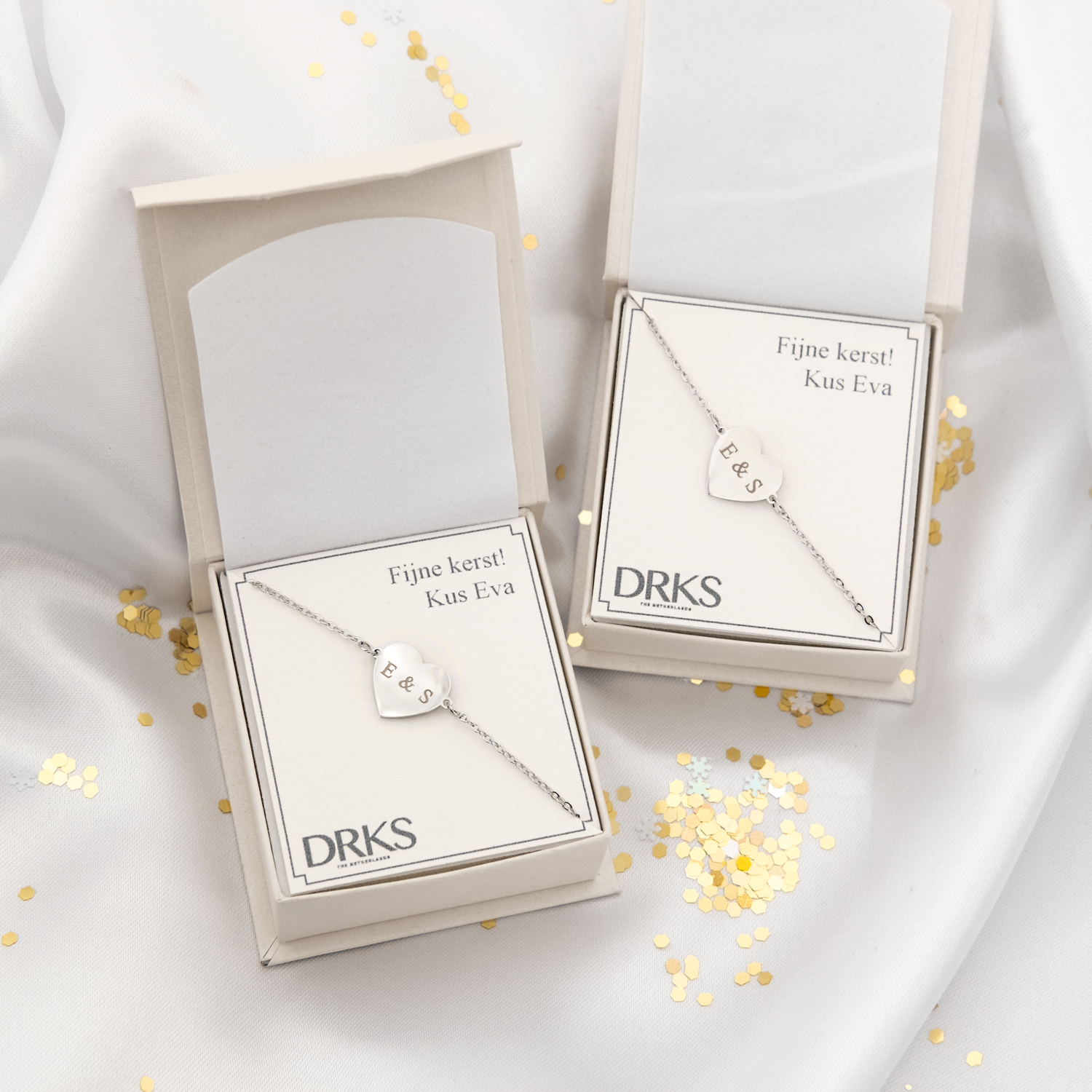Zilveren moeder & dochter armbandjes in sieradendoosjes met persoonlijke tekst