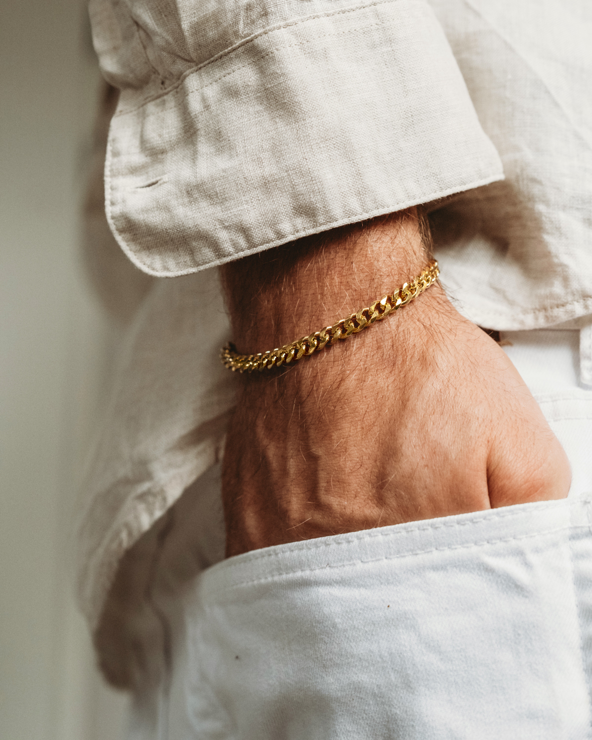 Heren armband chain goudkleurig