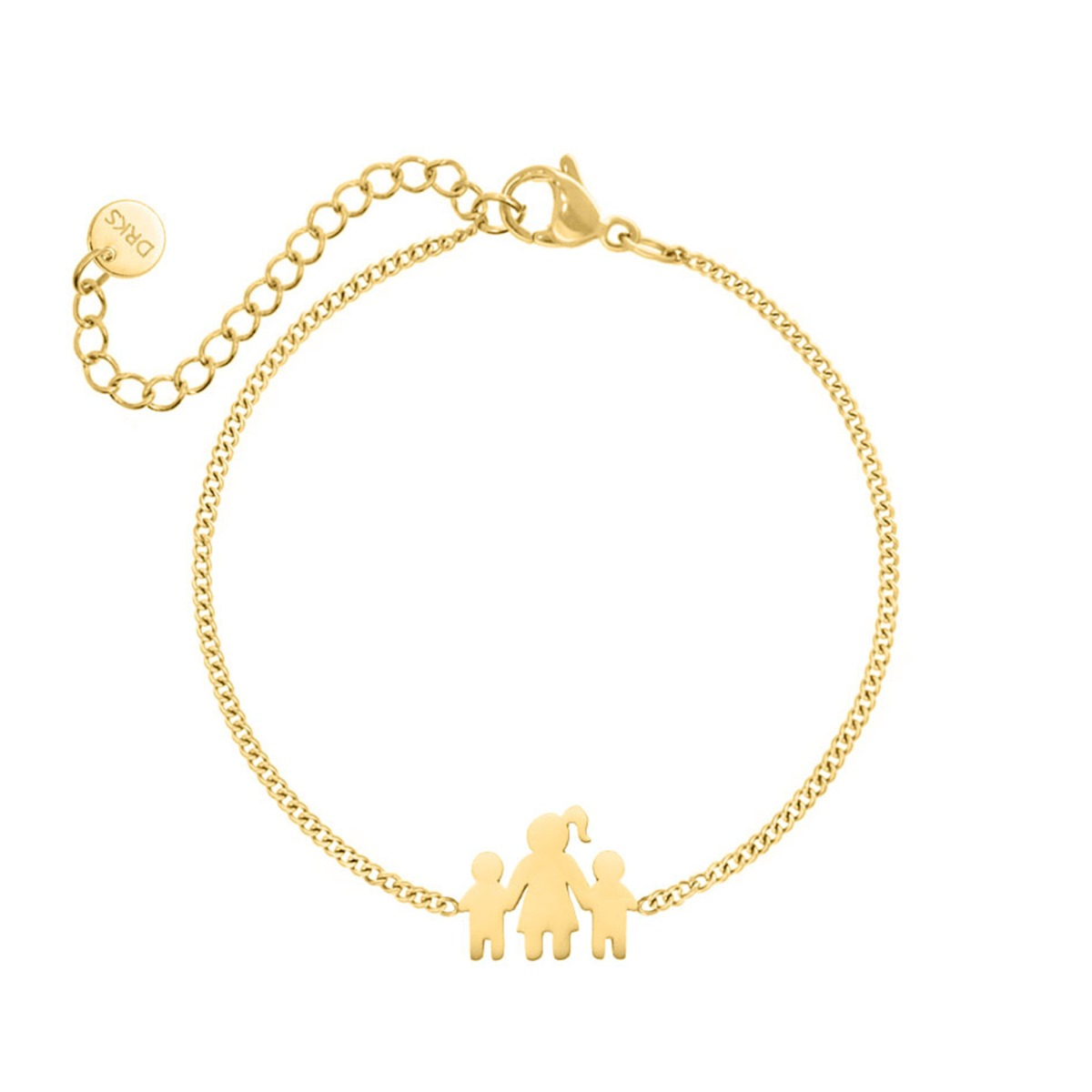 Armband moeder en twee kinderen goudkleurig