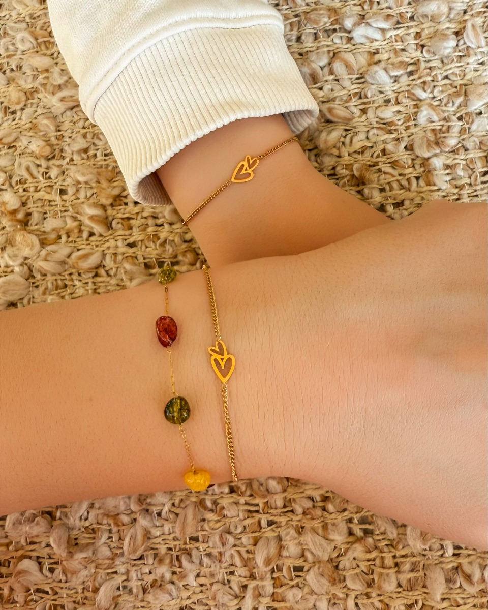 Armbanden set hartjes voor moeder en dochter