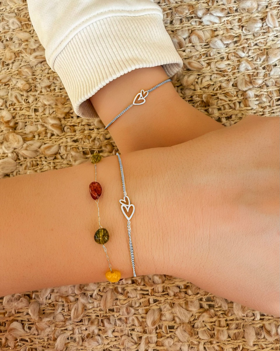 Zilveren hartjes armbanden mix