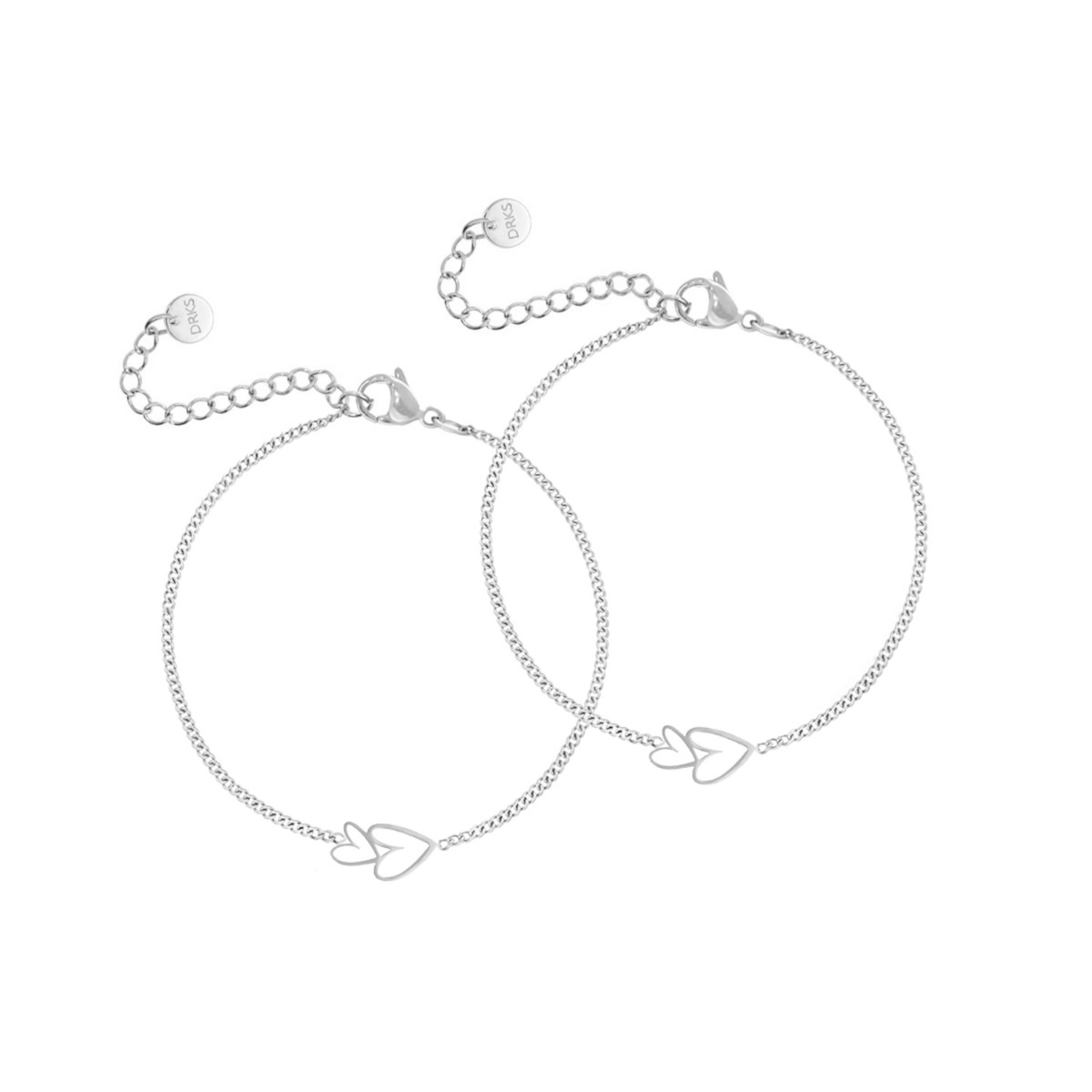 Moeder & dochter armband double heart