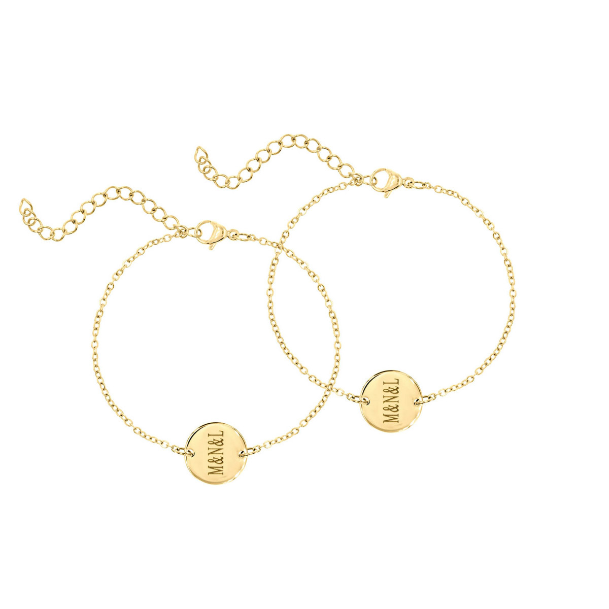 DRKS Graveerbare Zussen & Vriendinnen Armband Goud