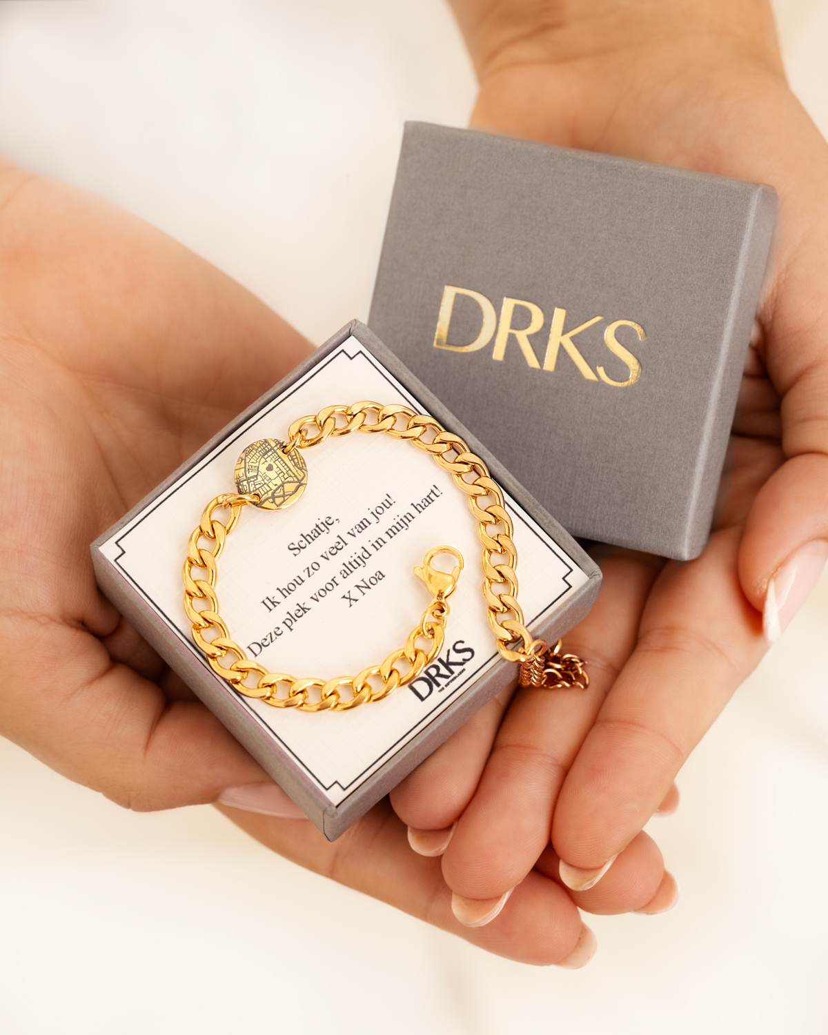 Where we met heren armband goudkleurig