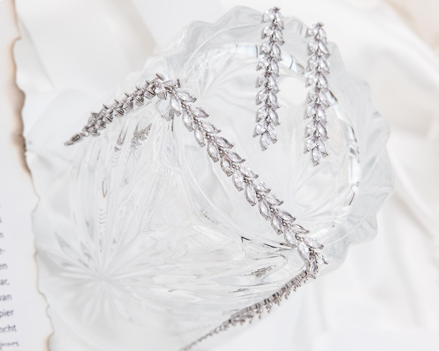 Zilveren sparkle armband uit set