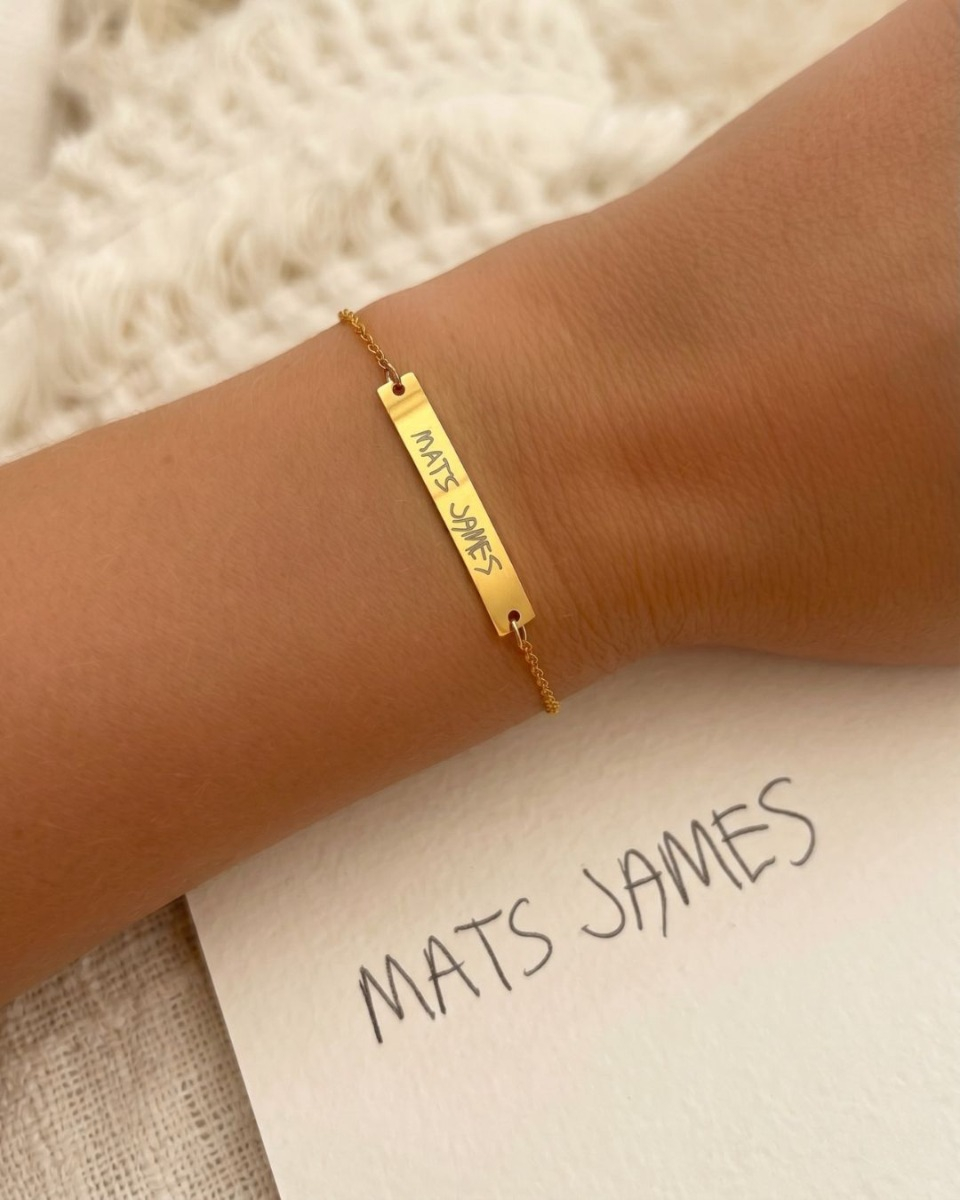 Gouden armband met eigen handschrift