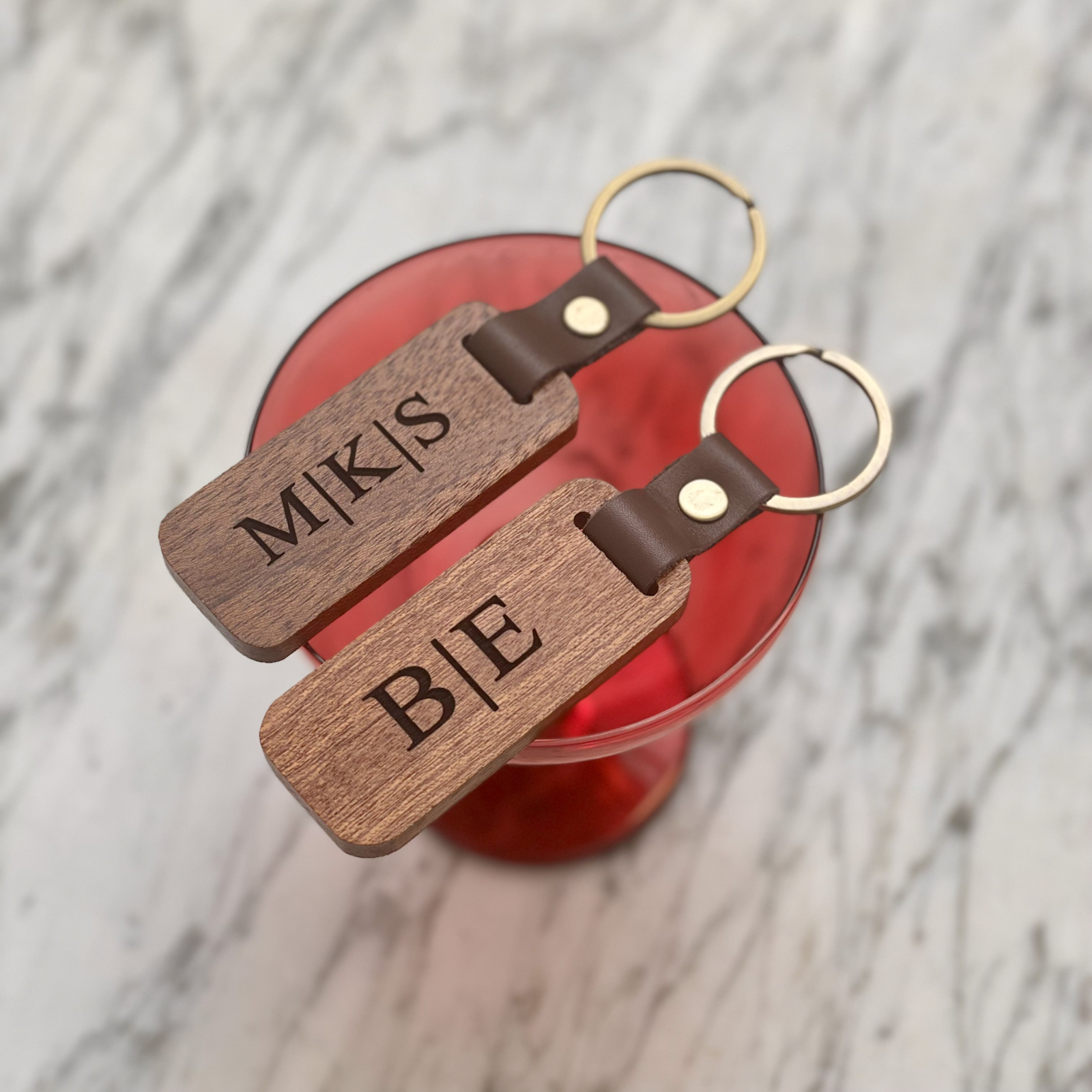 Houten sleutelhanger met naam