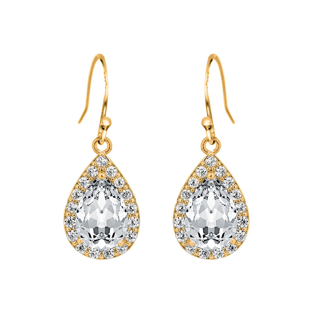 goudkleurige oorbellen van DRKS met gold plated 925 sterling silver