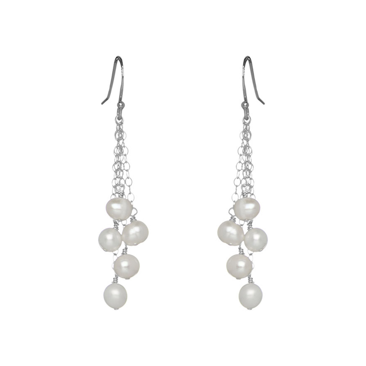 Belle Silver Ivory Parel Oorbellen