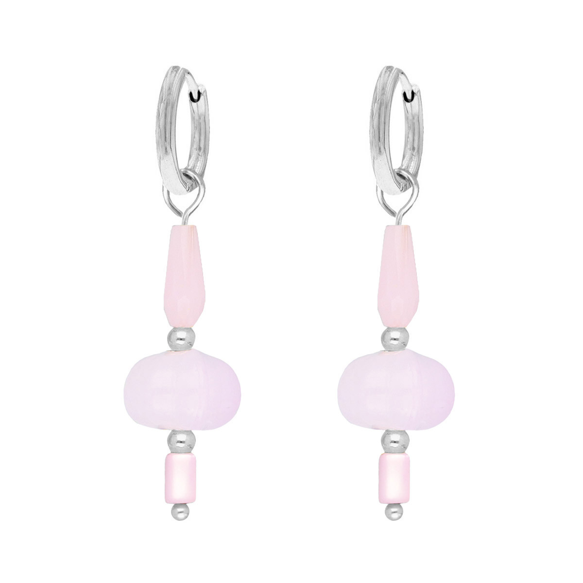 Oorringetjes roze hangers