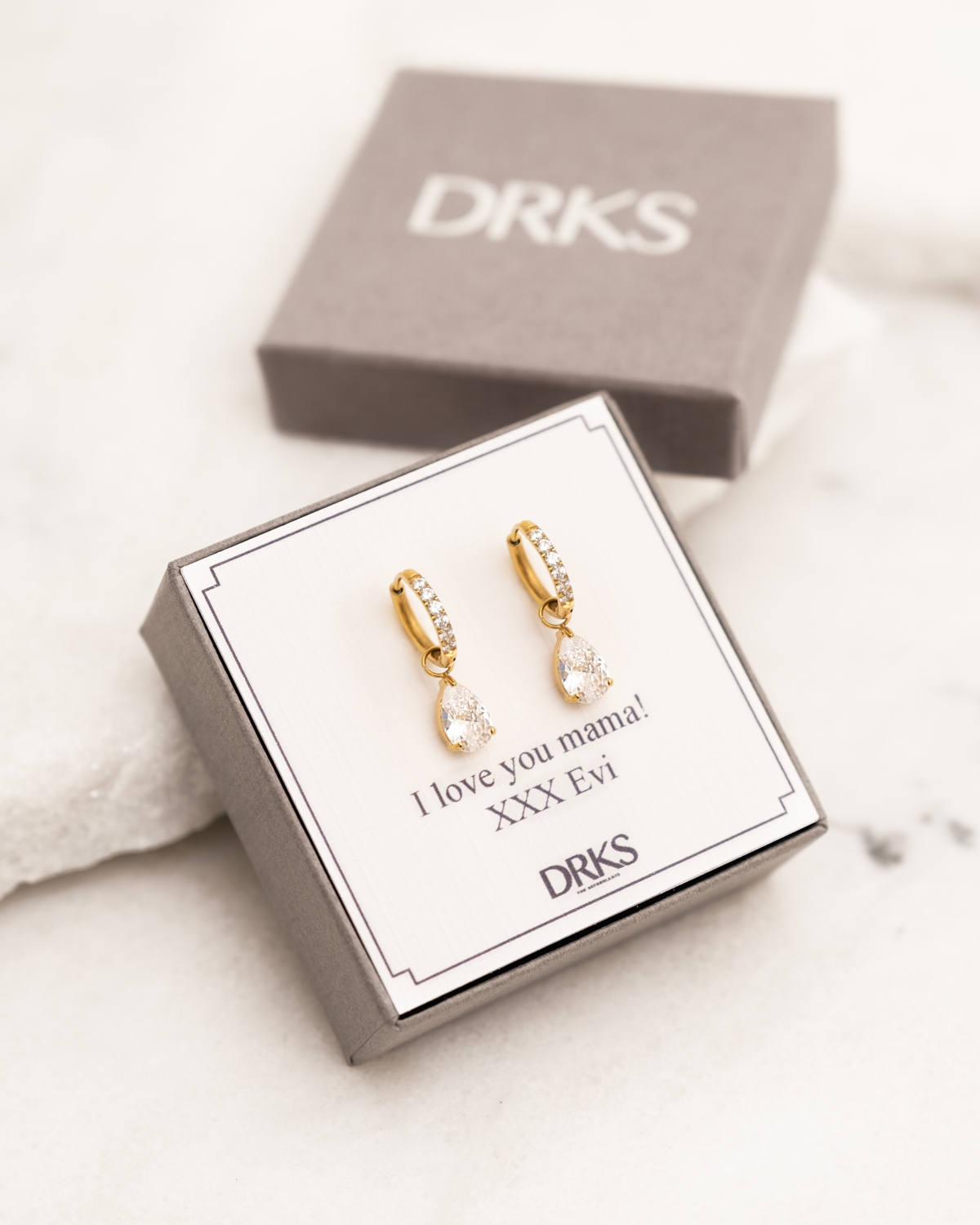 Oorbellen crystal drop goudkleurig