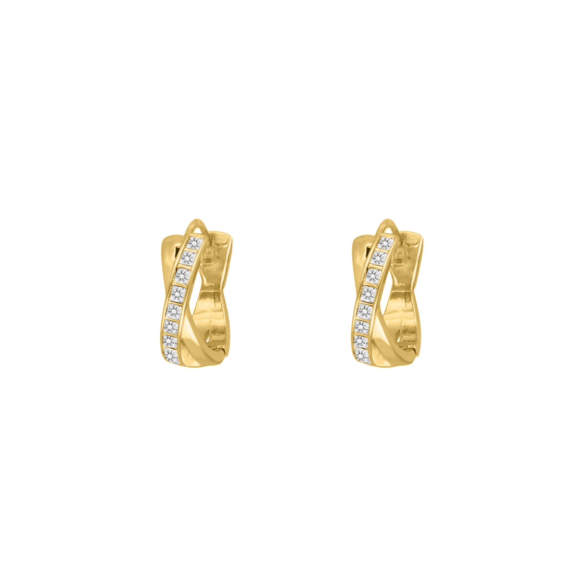 Gouden oorringetjes met steentjes
