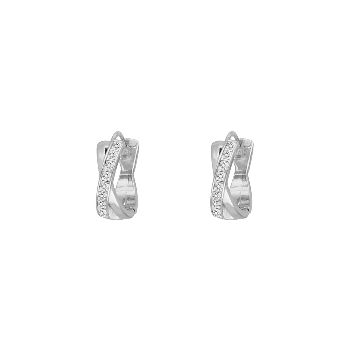 Zilveren oorringetjes met steentjes