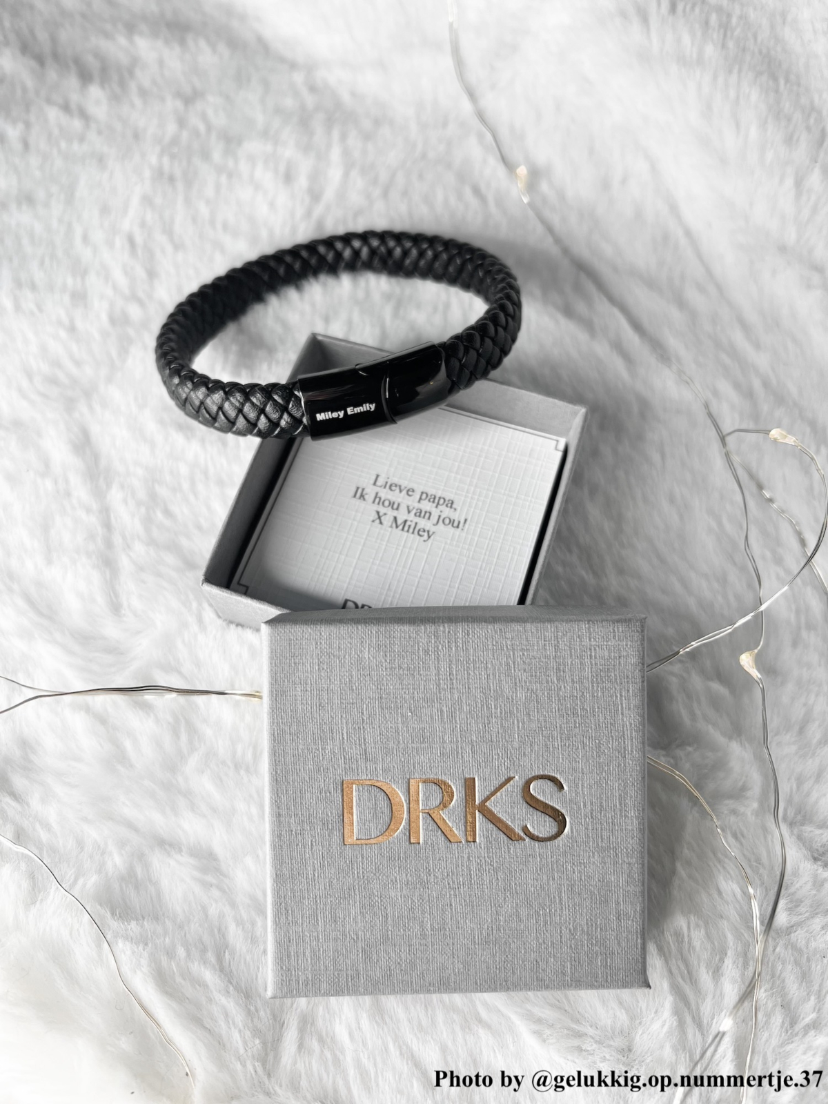 Graveerbare Leren Mannen Armband Zwart