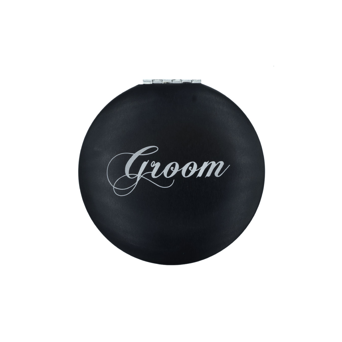 DRKS Zwarte handspiegel voor de bruidegom met Groom quote