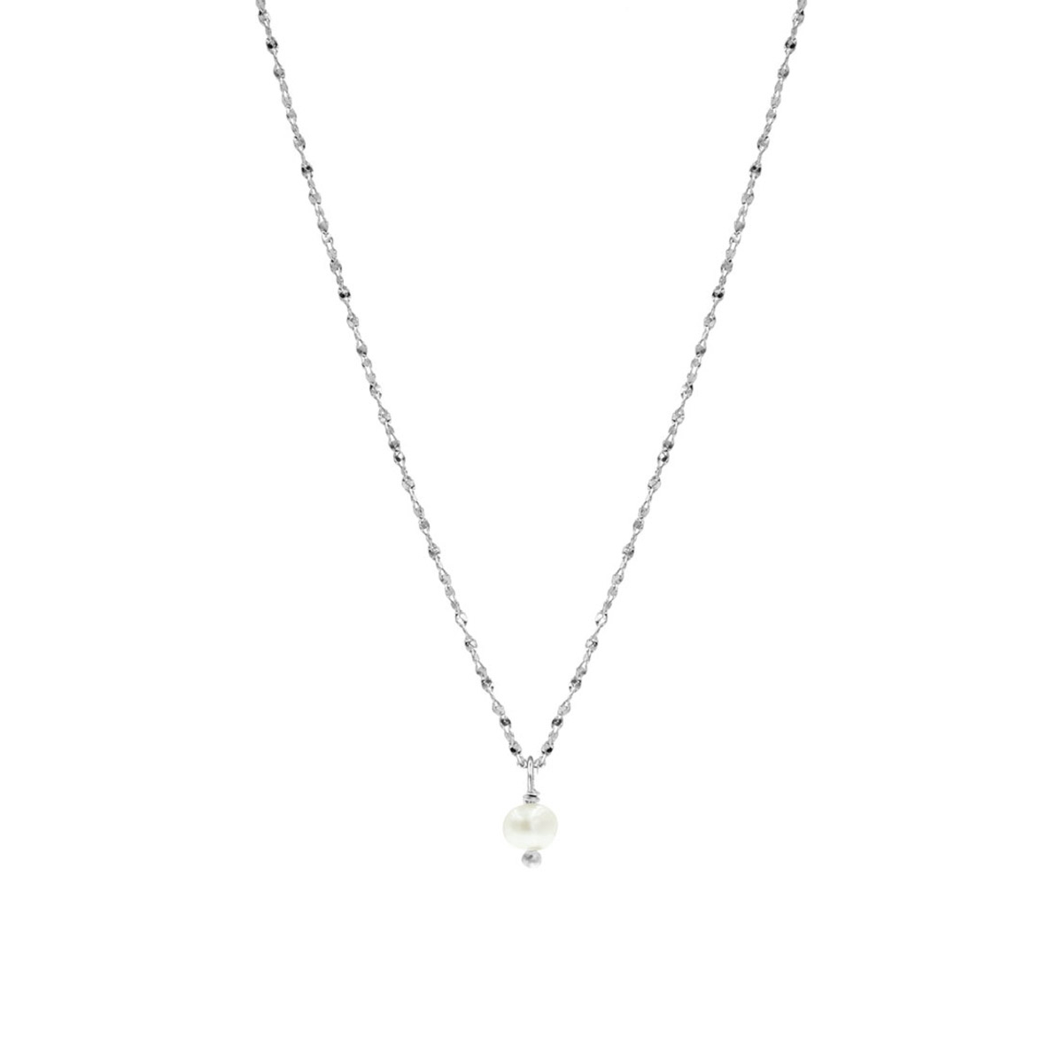 DRKS Fijne Ketting Met Parel Zilver