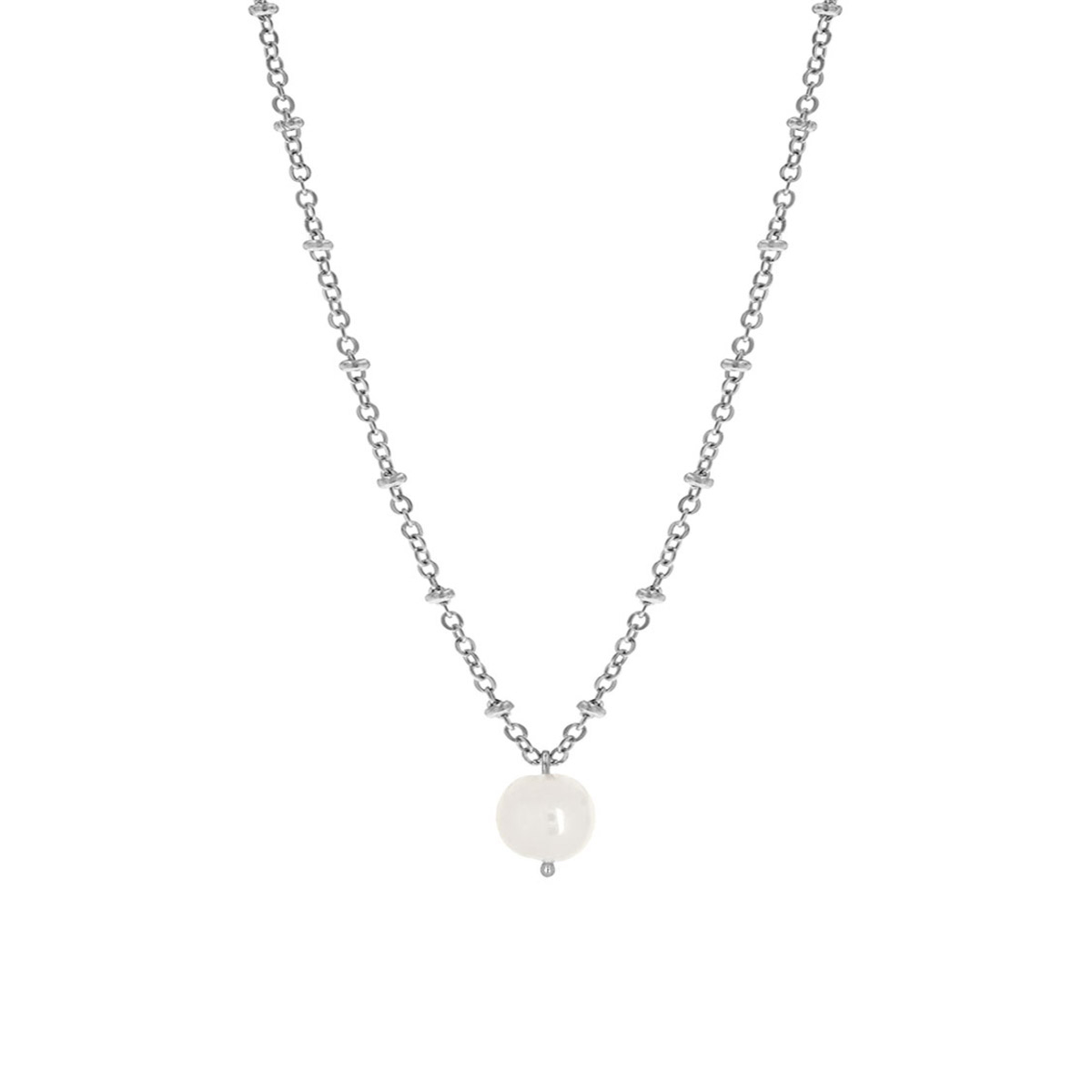 Zilveren parelketting met hanger