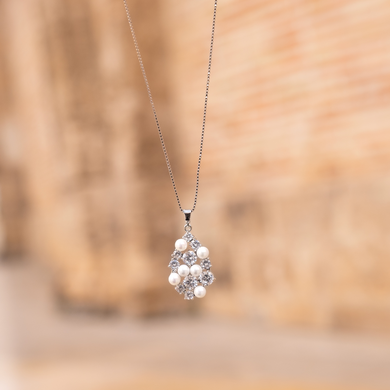 Bruids Ketting Met Parels en Steentjes