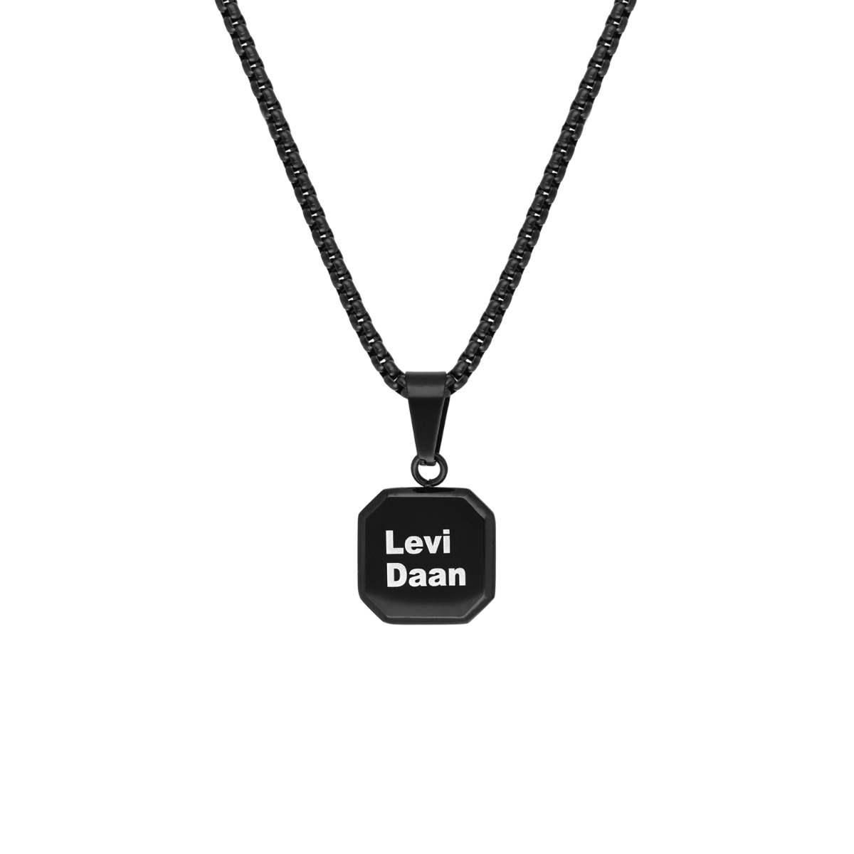 Mannen ketting graveren zwart
