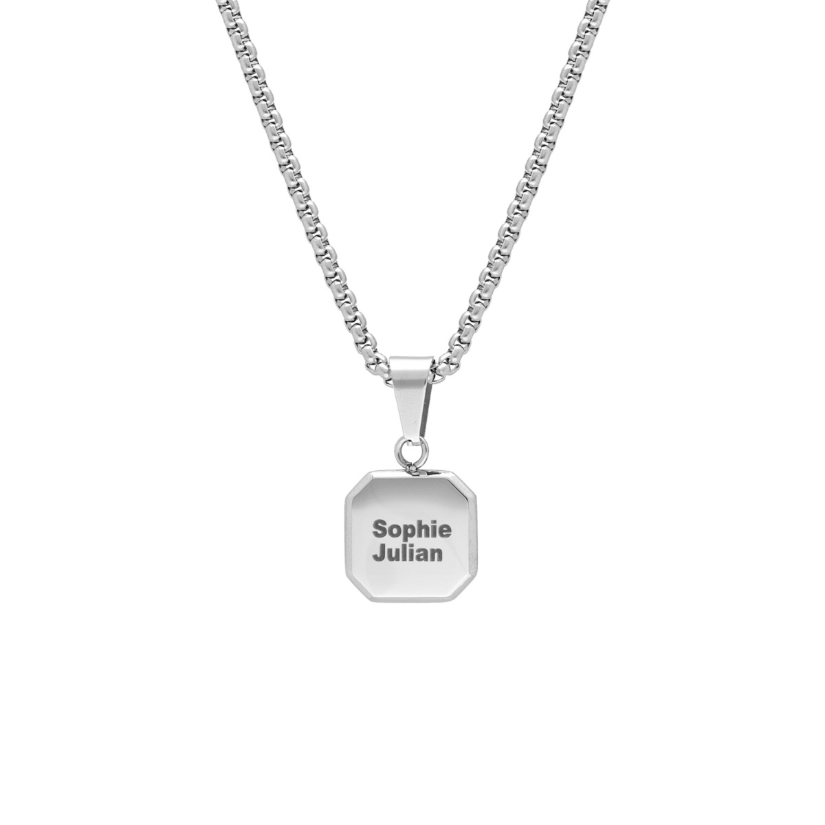 Mannen ketting zilver graveren