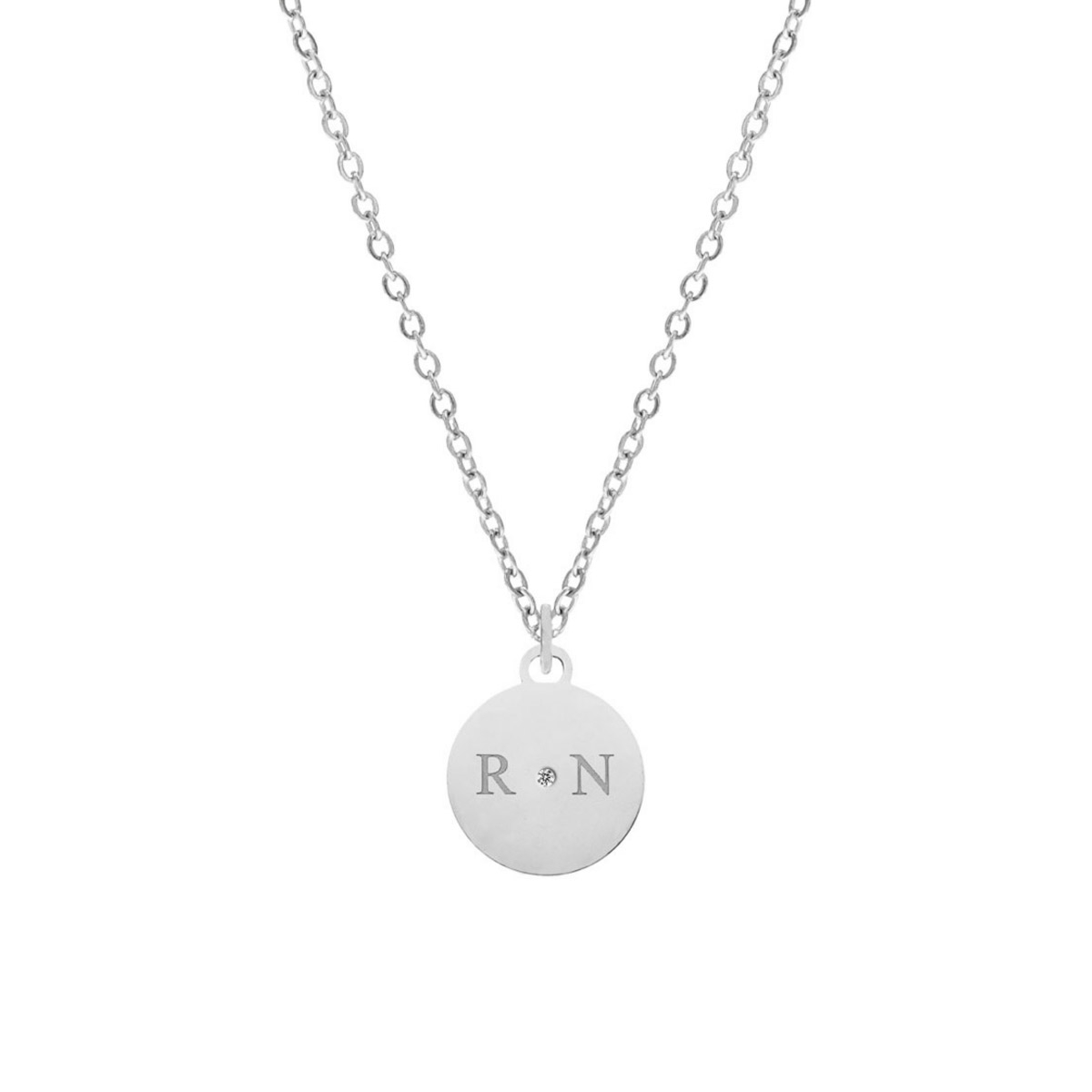 Ketting 2 initialen steentje