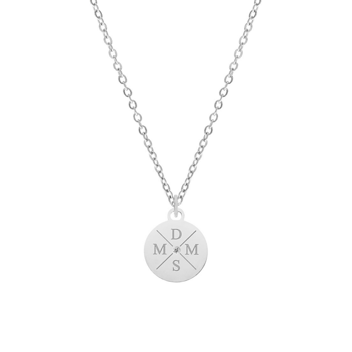 Ketting 4 initialen steentje