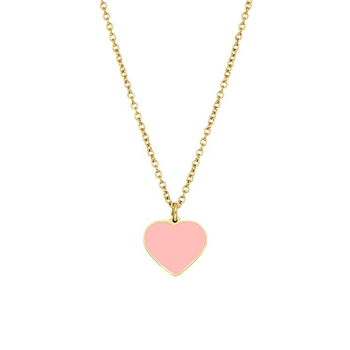 Pink heart kettinkje kids goudkleurig