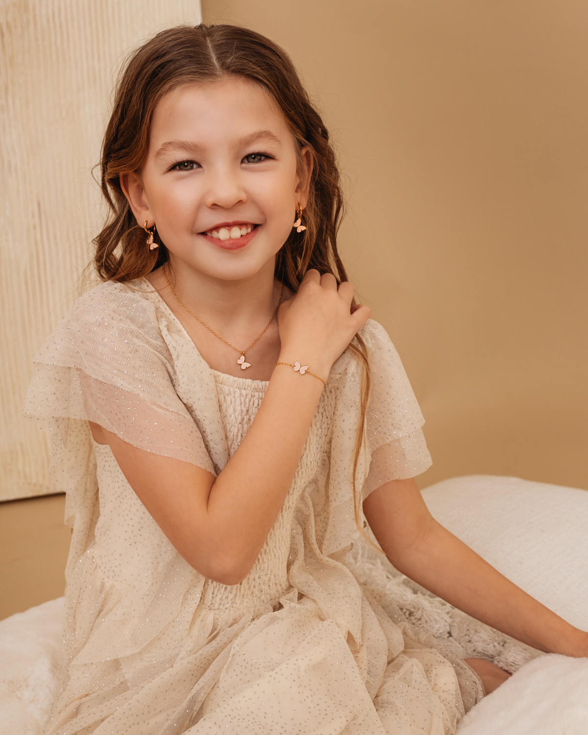 Vlinder ketting kids goldplated