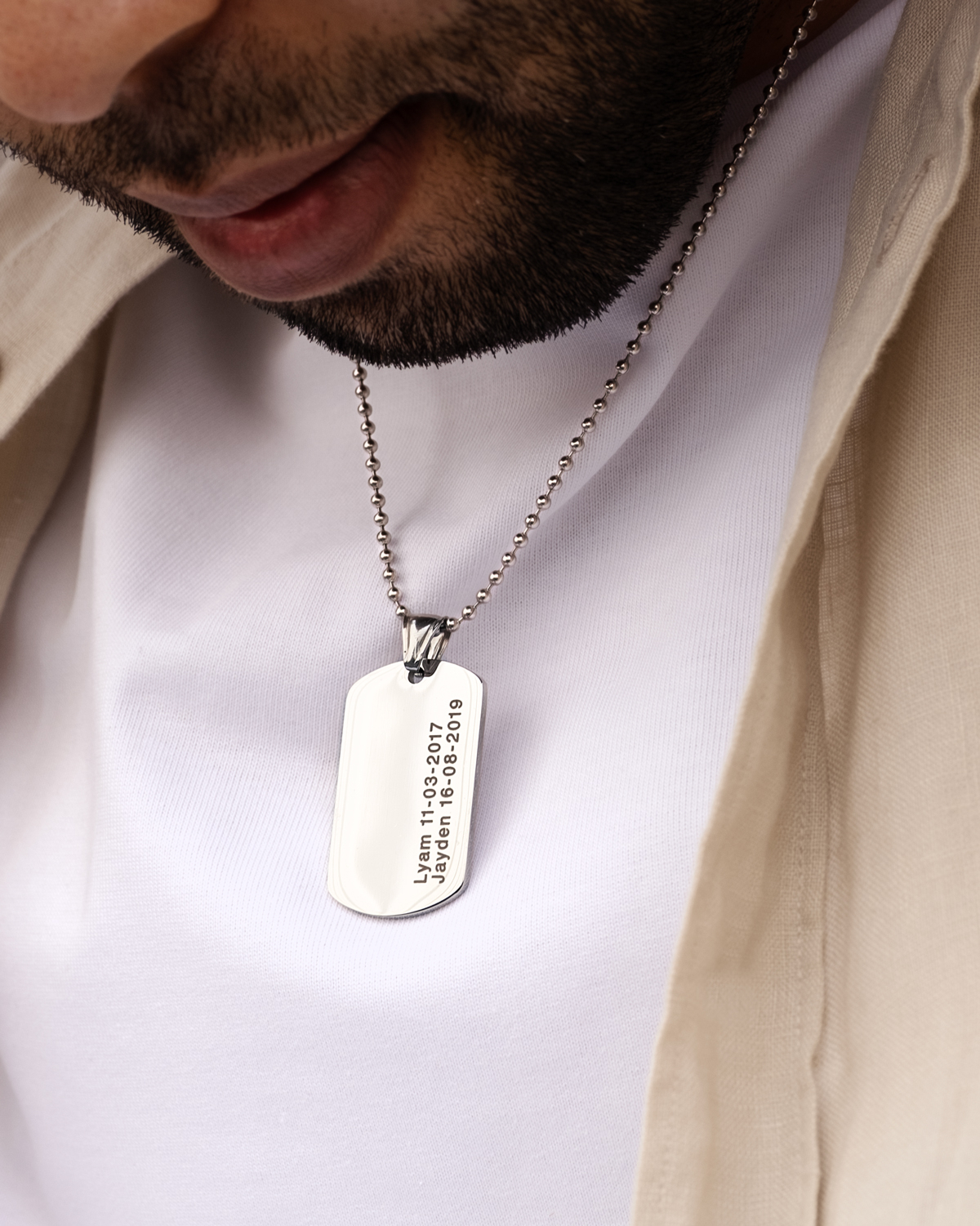 Mannen ketting met naam