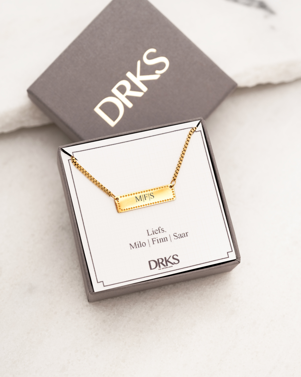 Gouden graveerbare ketting