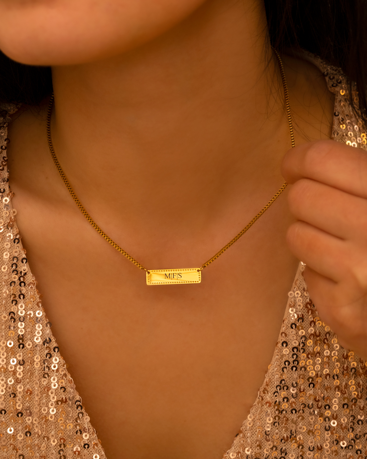 Initialen ketting vintage goud