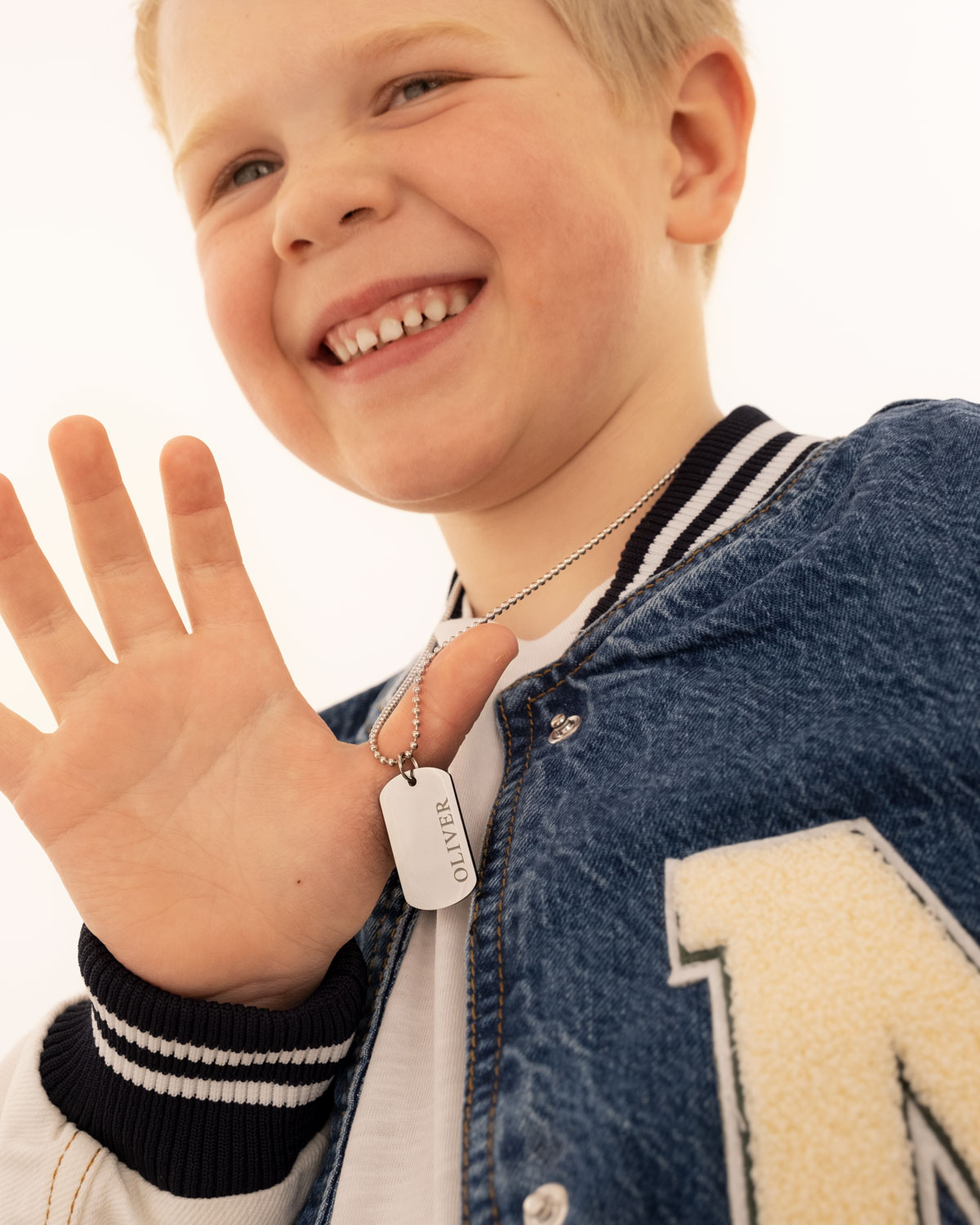 Graveerbare dog tag ketting kids