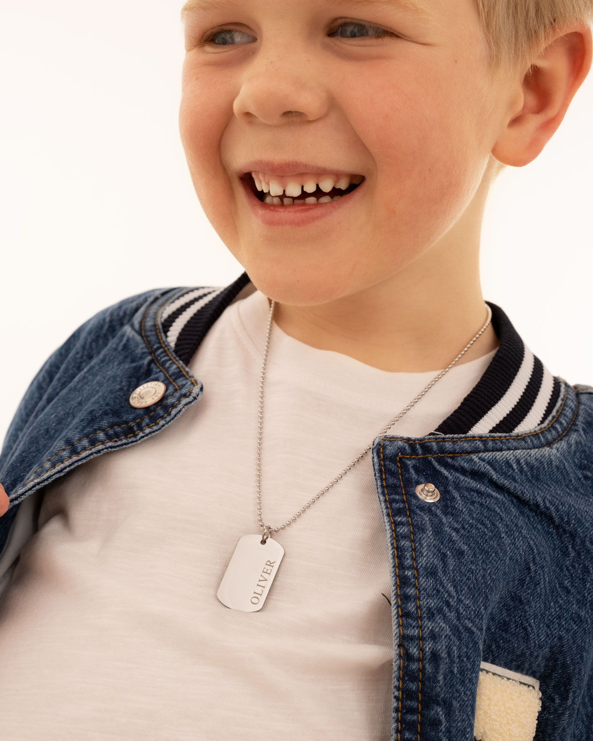 Graveerbare dog tag ketting kids