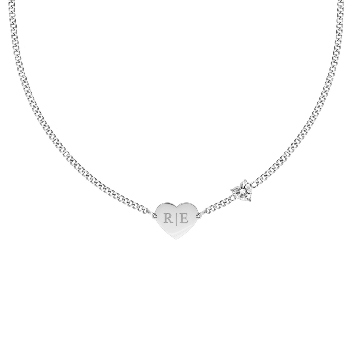 Graveerbare love ketting met steentje