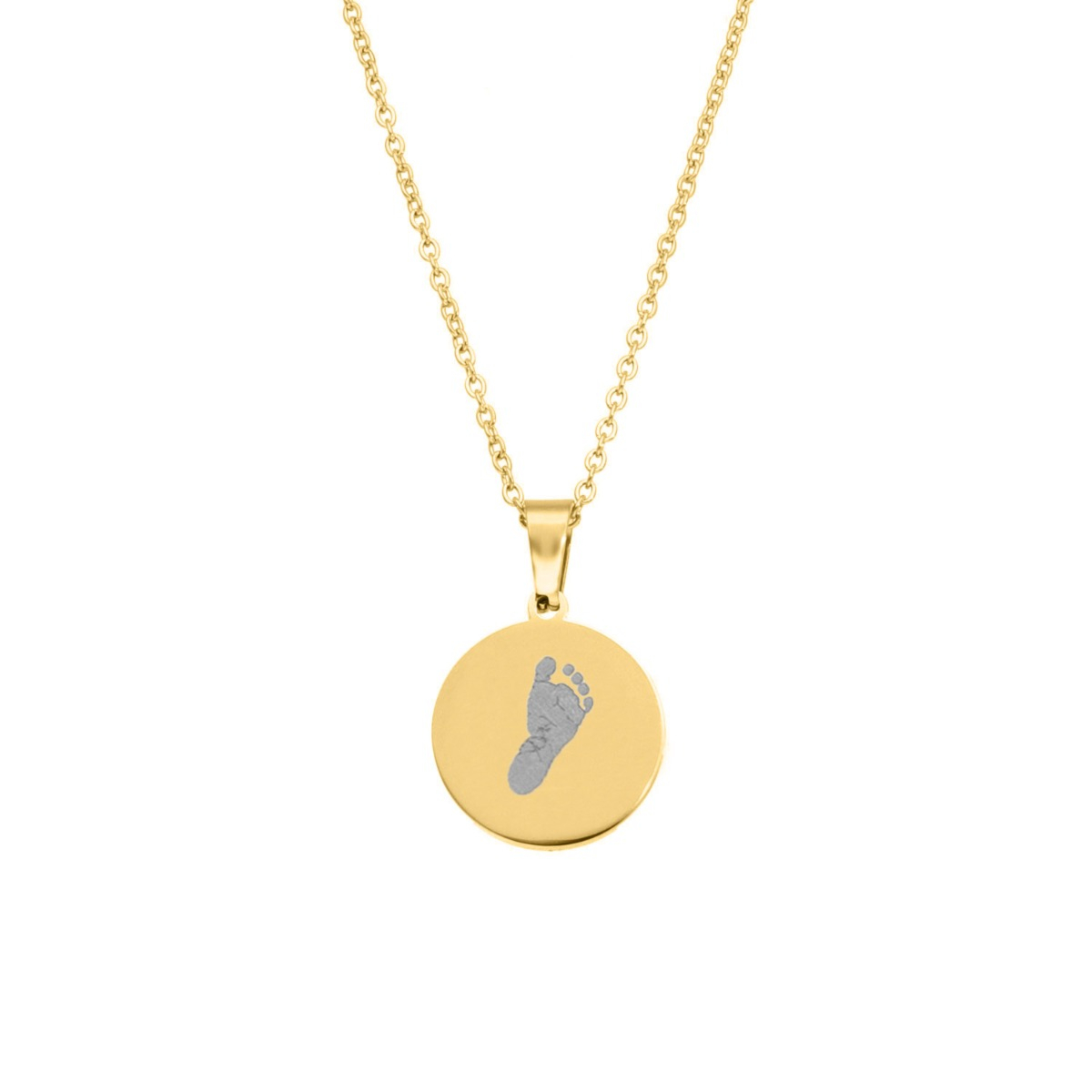 Graveerbare ketting voetafdruk goudkleurig