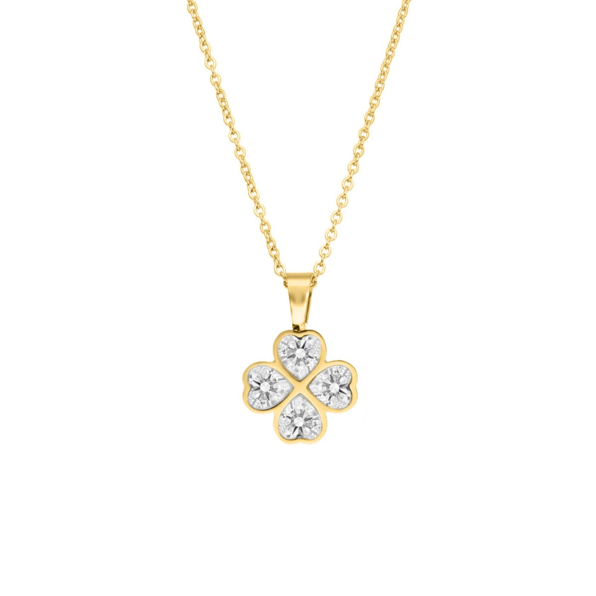 Gouden lucky clover ketting