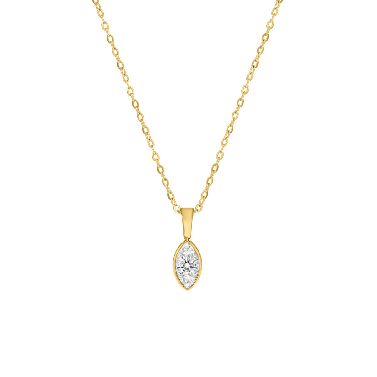 Ketting met druppel steentje goudkleurig