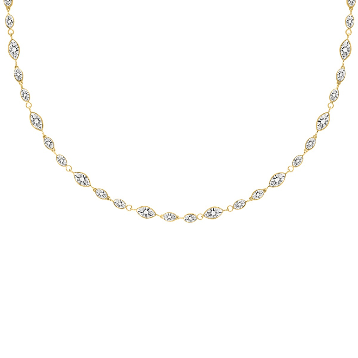 Ketting luxe druppel steentjes goudkleurig