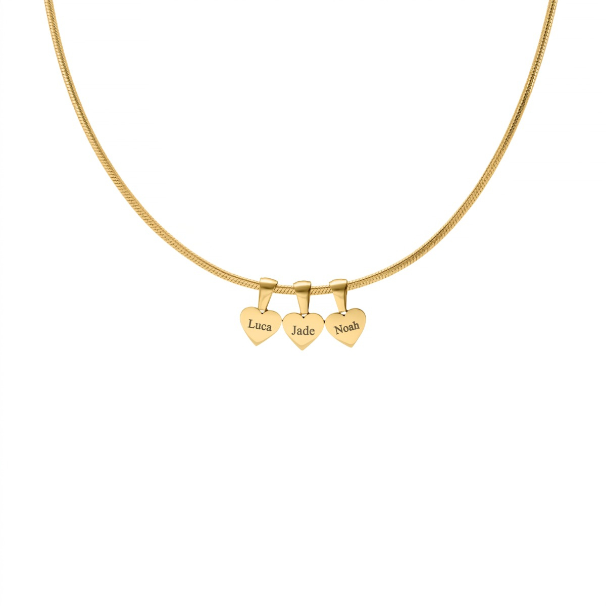 Graveerbare hartjes ketting goudkleurig
