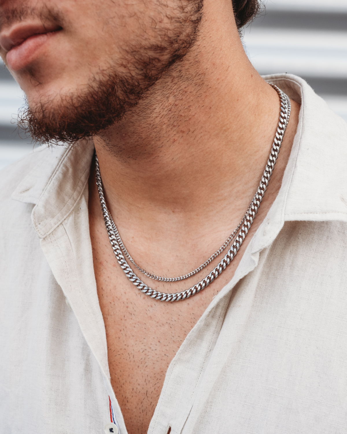 Schakelketting Heren Zilverkleurig