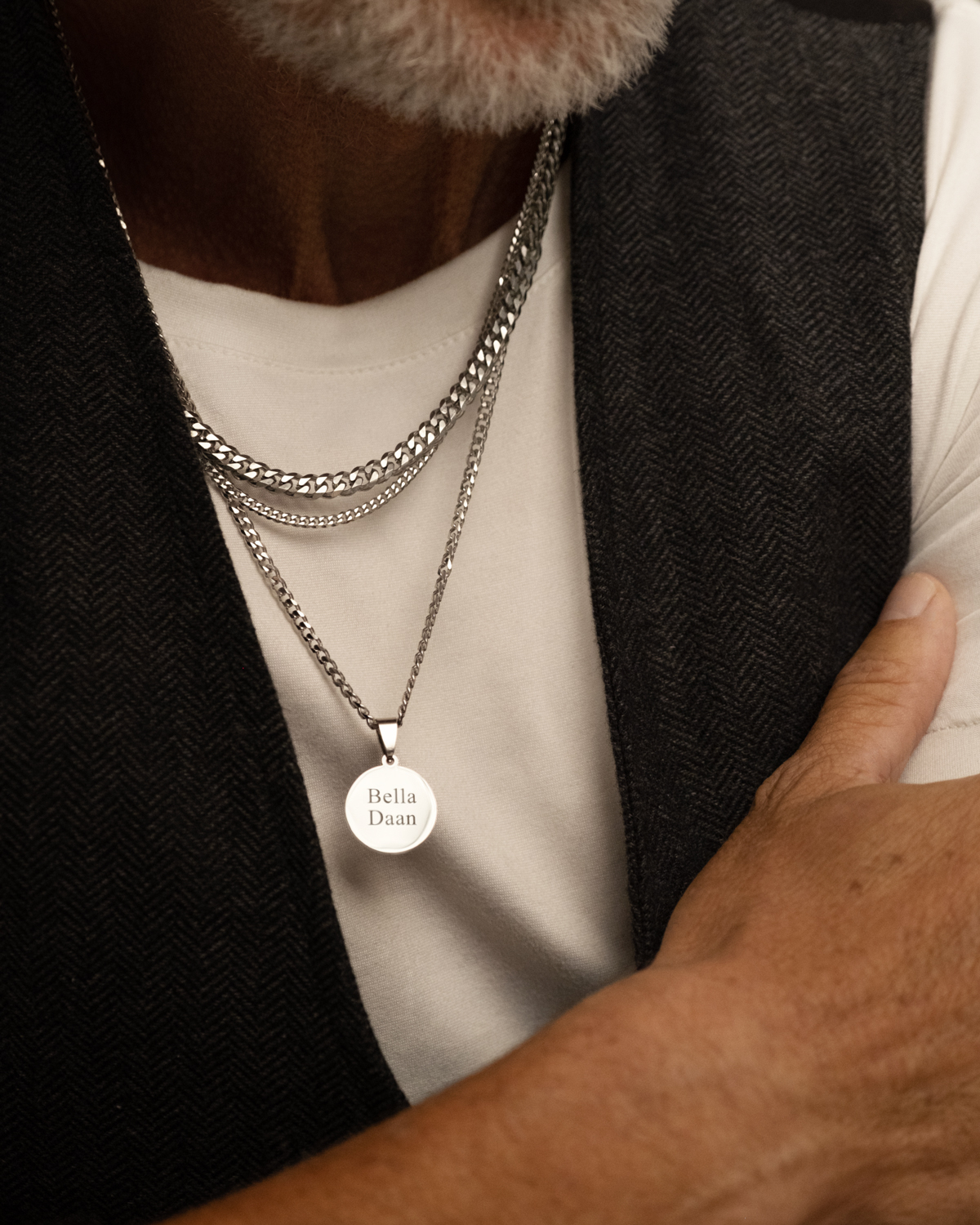 Schakelketting Heren Zilverkleurig